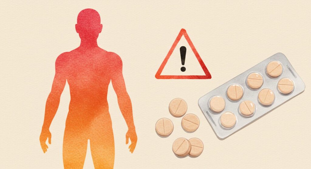 フィナステリド誤服用時に現れる可能性のある症状